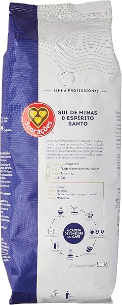 3 Corações Café Especial em Grãos Torrado Rituais - Pacote de 500g